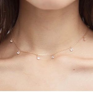 Brandy Melville Gold Diamond Rhinestone Necklace